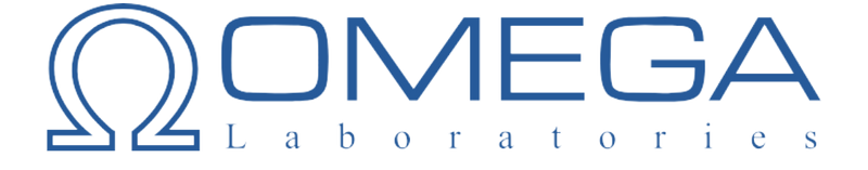 Omega Laboratories logo shown as a trusted My Forever DNA partner for hair and oral fluid drug testing services.