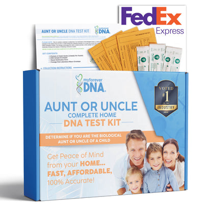 Aunt or Uncle Home DNA Test - Customizable Kit, 99.999% Accuracy, All Lab Fees & Free FedEx Shipping
