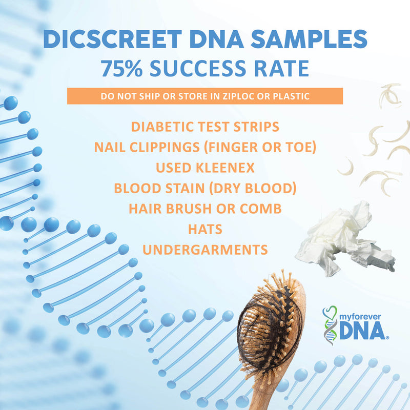 Alternative DNA samples - nail clippings, dry blood, used Kleenex, hairbrush -offered by My Forever DNA