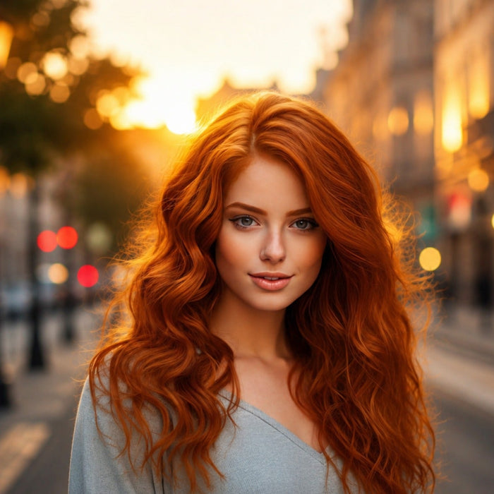 Young woman with red hair representing MC1R genetics and inherited family traits