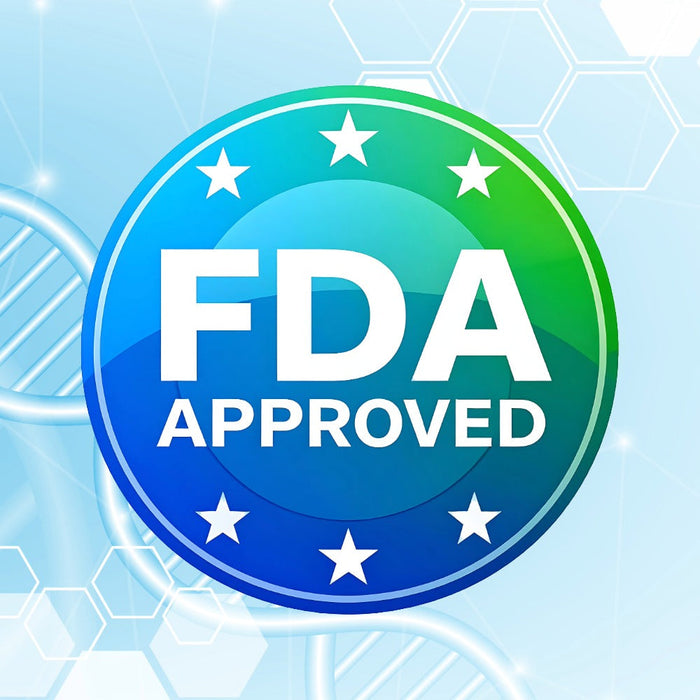 FDA Approved badge with DNA helix background and My Forever DNA logo, symbolizing trust, safety, and scientific credibility.