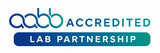 AABB Accredited Lab Partnership logo on a transparent background
