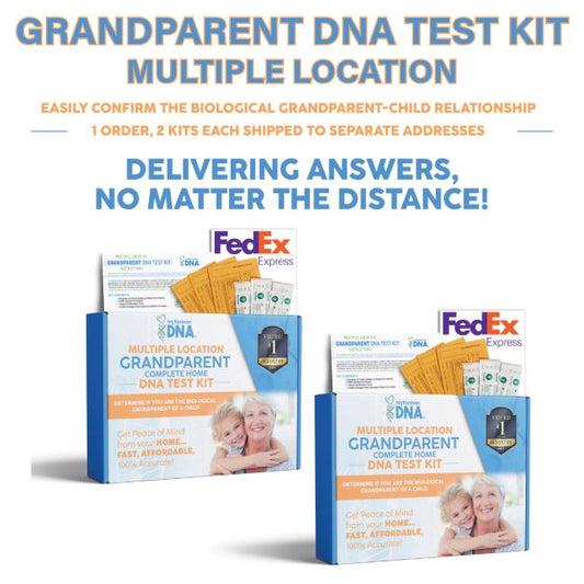 GRANDPARENT | Multiple Location: 1 Order, 2 Kits | Complete Home DNA Test Kits | All Lab Fees & Shipping Included