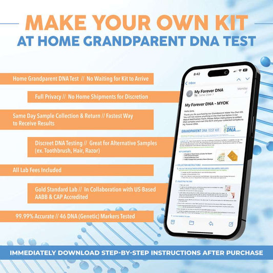 DIY Make-Your-Own Home Grandparent DNA Test Kit by My Forever DNA: Accurate, fast, affordable. Collect and return DNA samples same-day