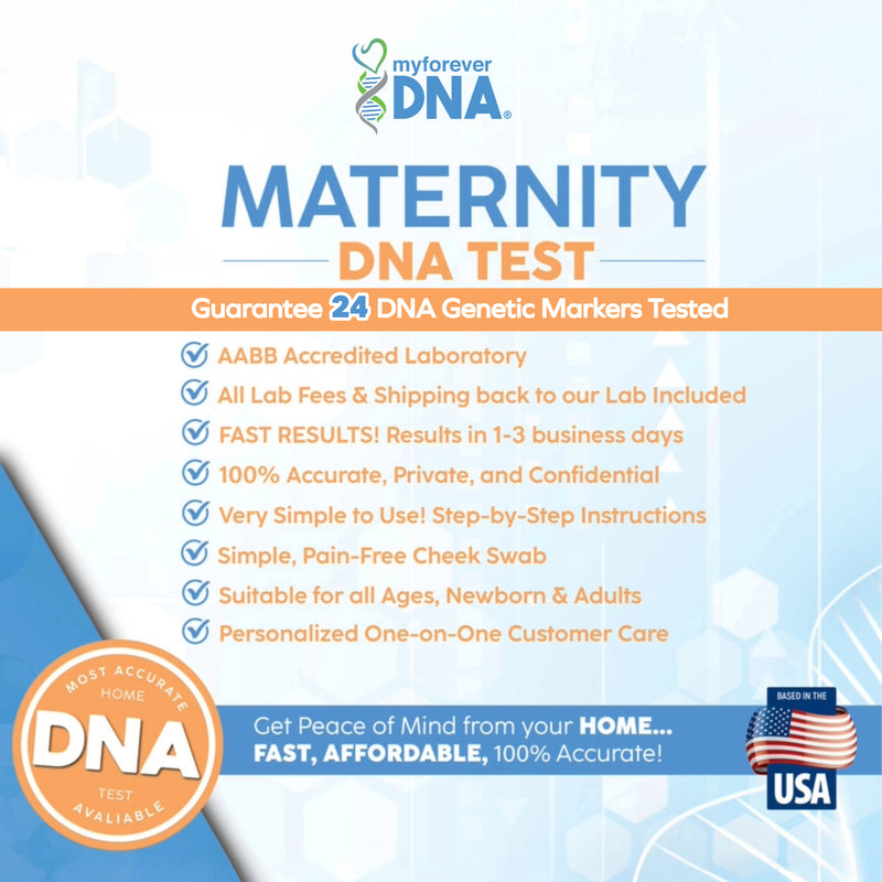 Maternity DNA Test Kit with 24 Genetic Markers Guaranteed by My Forever DNA - Accurate, Private, and Easy At-Home Testing