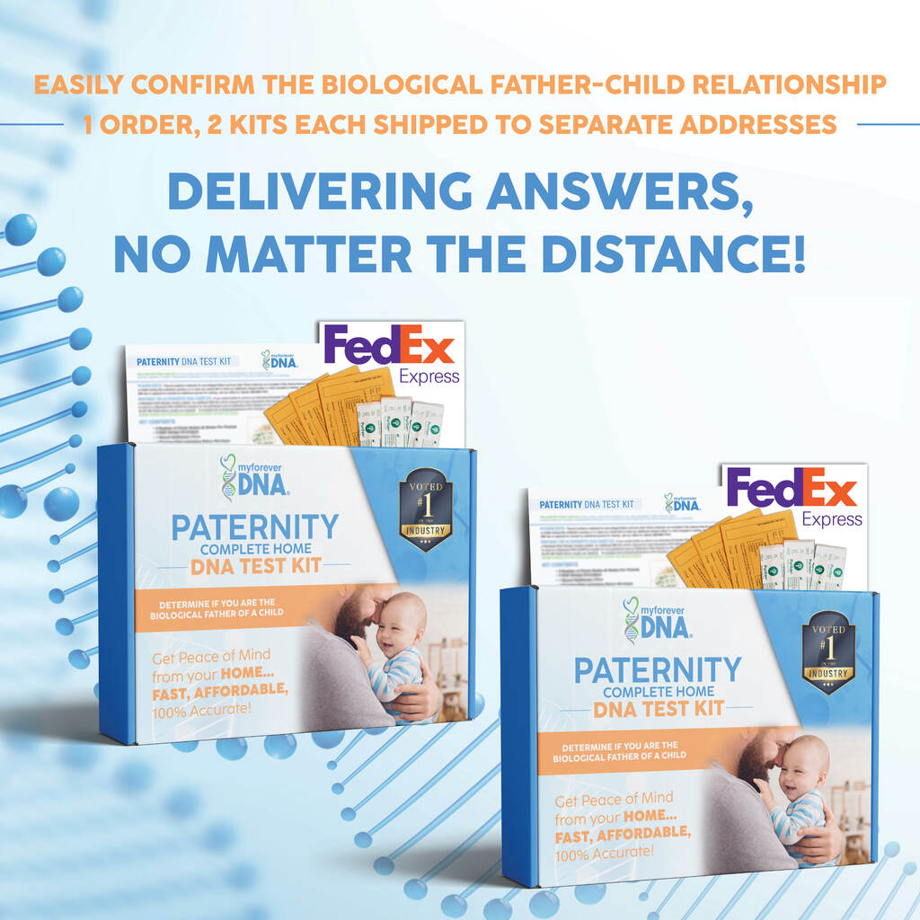 My Forever DNA Paternity Test Kit -multiple location home DNA testing to confirm biological father-child relationship, shipped fast via FedEx.