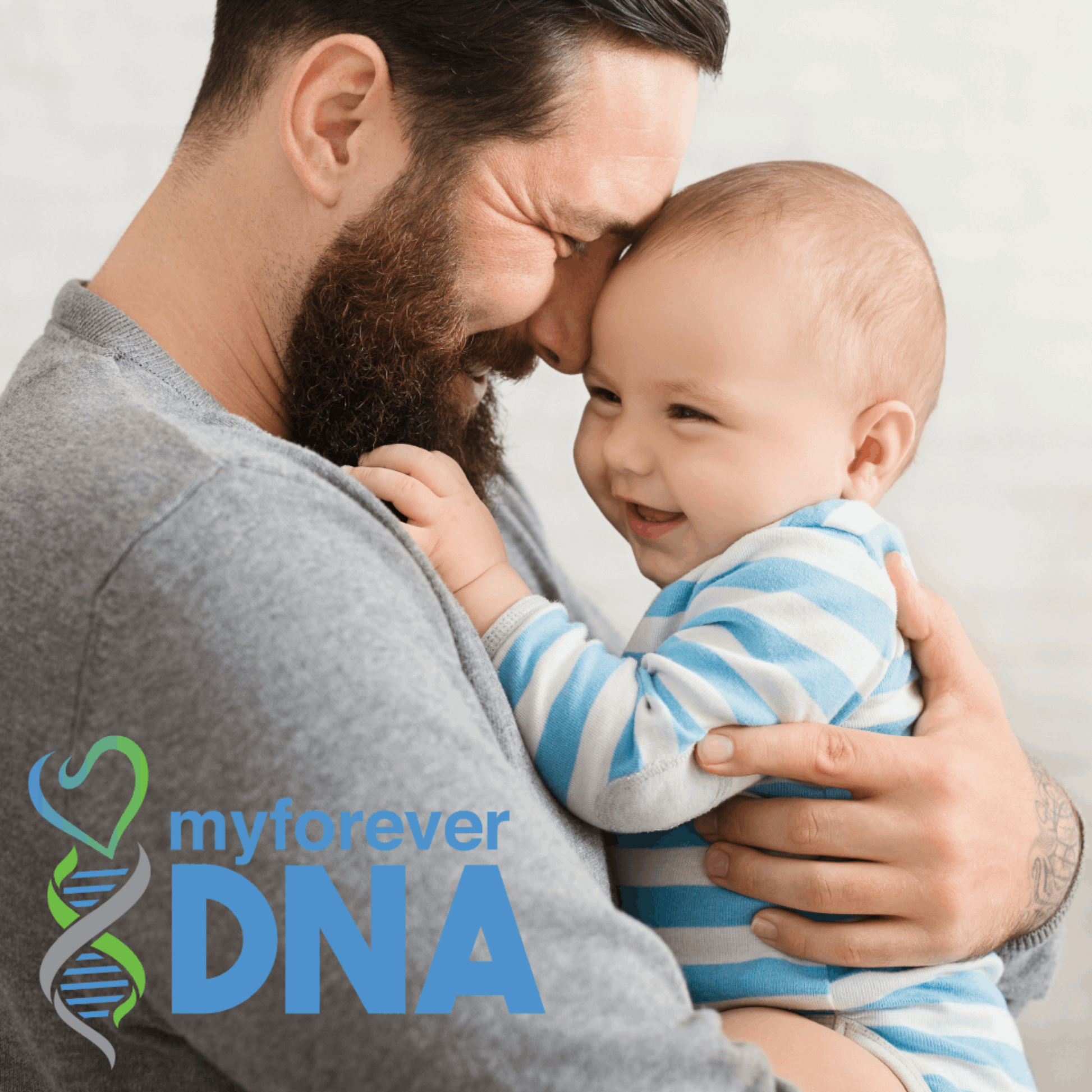 A loving moment captured between a father and his baby, symbolizing the bond verified through Paternity DNA Genetic Testing by My Forever DNA in Omaha, NE.