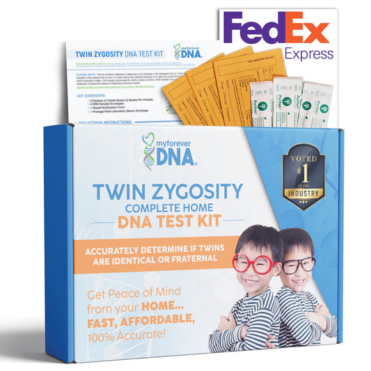 TWIN ZYGOSITY | Complete Home DNA Test Kit | All Lab Fees & Shipping Included