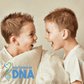 Two young boys laughing and playfully hugging, representing the joy of discovering relationships through Twin Zygosity DNA Genetic Testing from My Forever DNA, Omaha, NE.