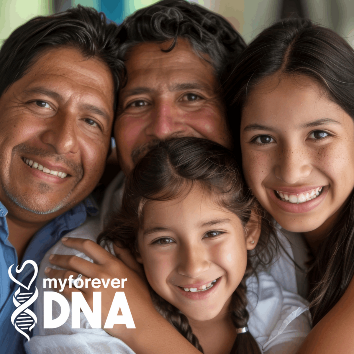 Happy family showcasing strong bonds, symbolizing My Forever DNA's accurate, reliable, and confidential home DNA testing services for peace of mind.