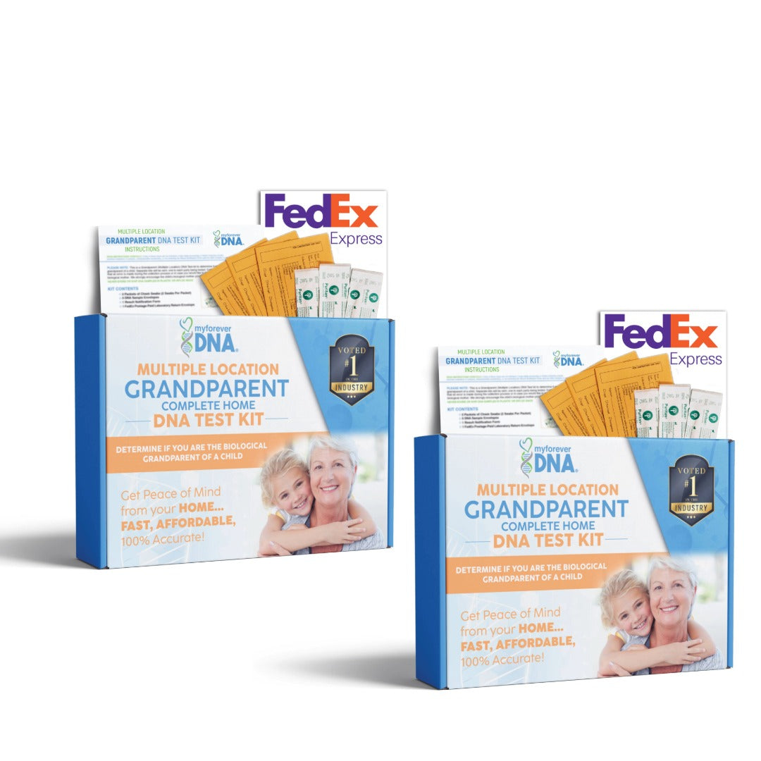 Multiple Location Home Grandparent DNA Test | 1 Order, 2 Kits Shipped | All Lab Fees & Shipping Included